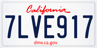 CA license plate 7LVE917