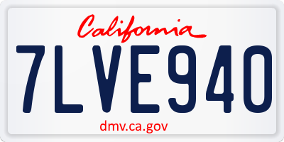 CA license plate 7LVE940