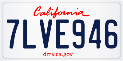 CA license plate 7LVE946