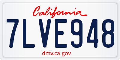 CA license plate 7LVE948