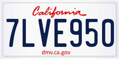 CA license plate 7LVE950