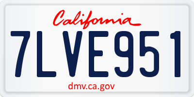 CA license plate 7LVE951