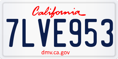 CA license plate 7LVE953