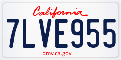CA license plate 7LVE955