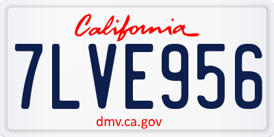 CA license plate 7LVE956