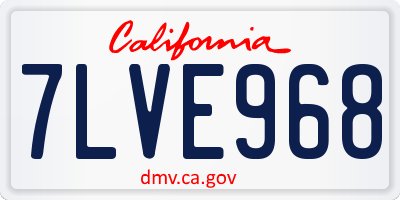 CA license plate 7LVE968