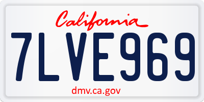 CA license plate 7LVE969