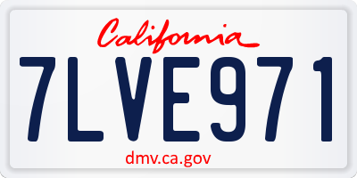 CA license plate 7LVE971