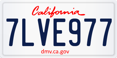 CA license plate 7LVE977