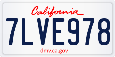 CA license plate 7LVE978