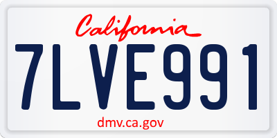 CA license plate 7LVE991