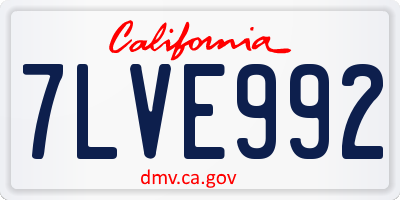 CA license plate 7LVE992