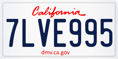 CA license plate 7LVE995