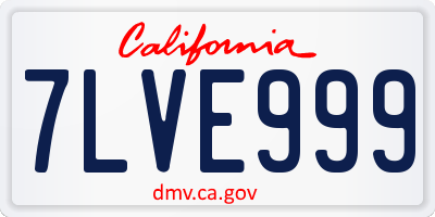 CA license plate 7LVE999