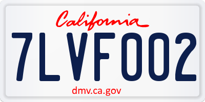 CA license plate 7LVF002