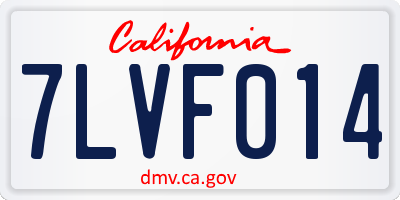 CA license plate 7LVF014