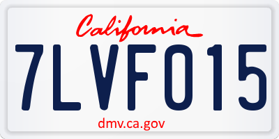 CA license plate 7LVF015