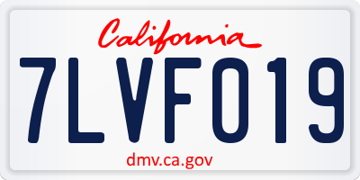 CA license plate 7LVF019