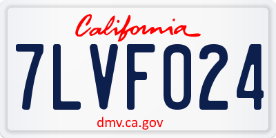 CA license plate 7LVF024