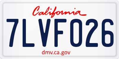 CA license plate 7LVF026