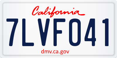 CA license plate 7LVF041