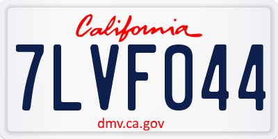 CA license plate 7LVF044
