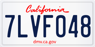 CA license plate 7LVF048