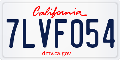CA license plate 7LVF054