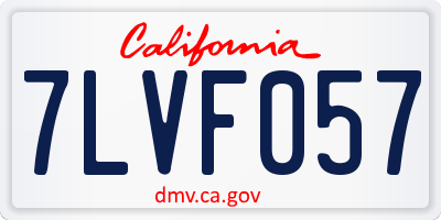 CA license plate 7LVF057