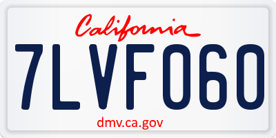 CA license plate 7LVF060