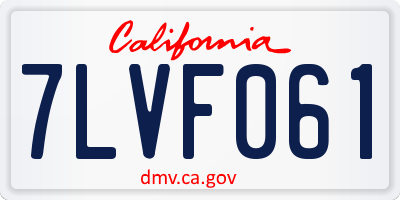 CA license plate 7LVF061
