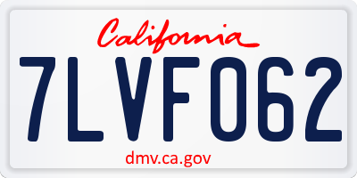 CA license plate 7LVF062