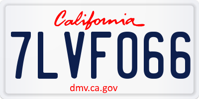 CA license plate 7LVF066
