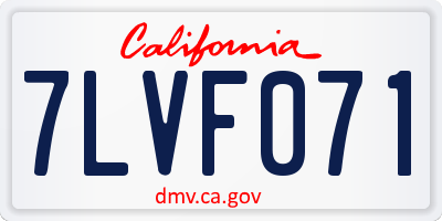 CA license plate 7LVF071