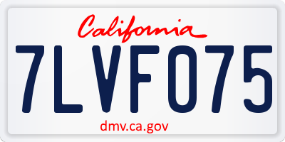 CA license plate 7LVF075