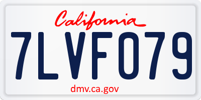 CA license plate 7LVF079