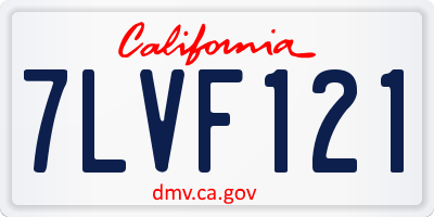 CA license plate 7LVF121