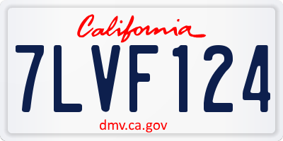 CA license plate 7LVF124