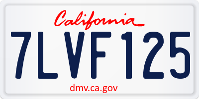 CA license plate 7LVF125