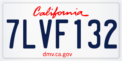 CA license plate 7LVF132