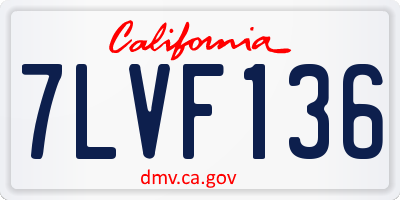 CA license plate 7LVF136