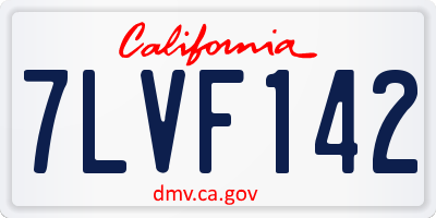 CA license plate 7LVF142