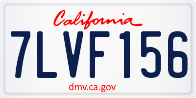 CA license plate 7LVF156