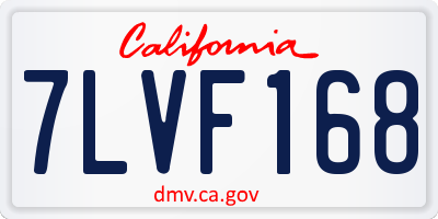 CA license plate 7LVF168