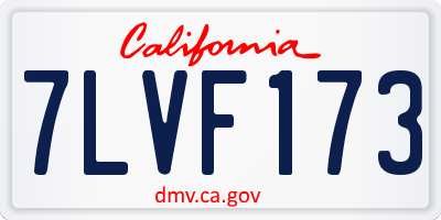 CA license plate 7LVF173