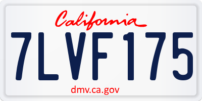 CA license plate 7LVF175