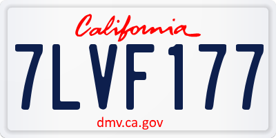 CA license plate 7LVF177