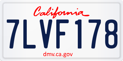 CA license plate 7LVF178