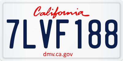CA license plate 7LVF188