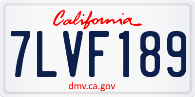 CA license plate 7LVF189